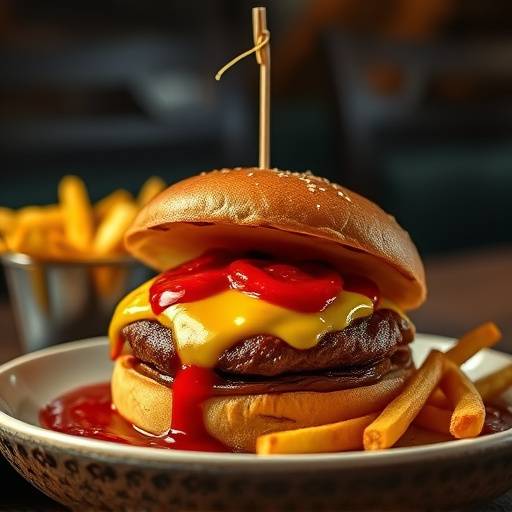 Francesinha com batatas fritas e molho especial.